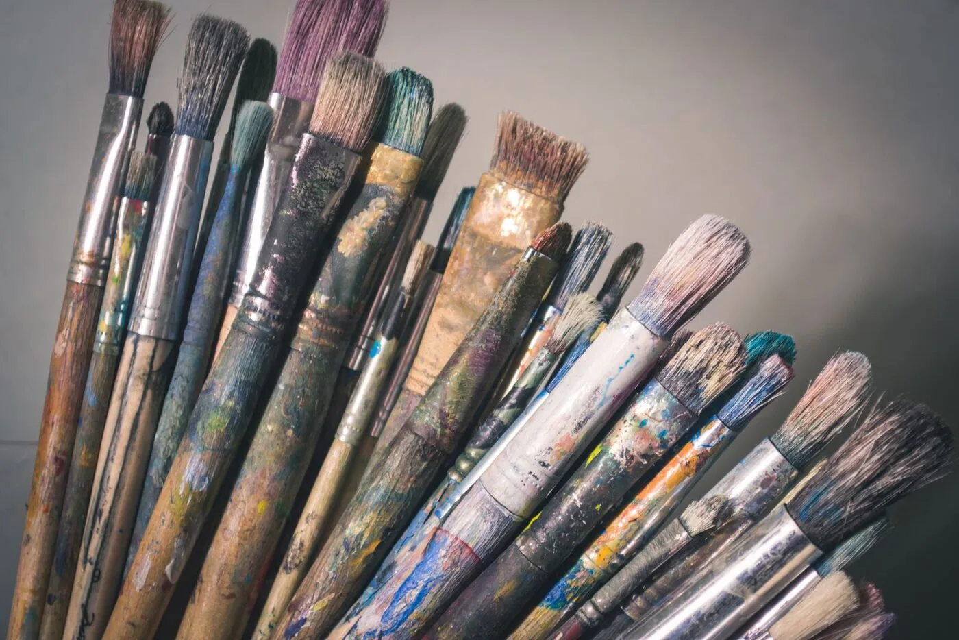 Professional paint brushes arranged and ready for a project